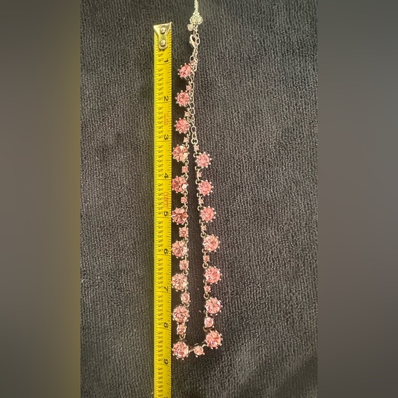 Betsey Johnson Pink Crystal Bows Jewel Gold Cupcake Stone Necklace - Picture 6 of 6